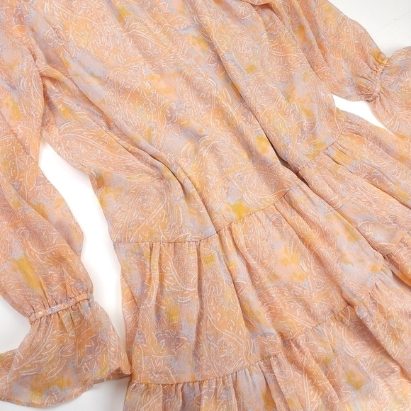 Illa Illa Peachy Paisley Boho Sheer Lined Dress Size S - Picture 12 of 12